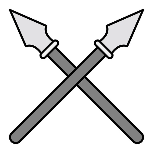 Crossed Spears Icon Vector Illustration Design — Stockvector
