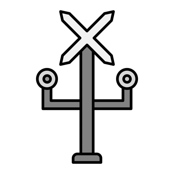 Railroad Crossing Modern Icon Vector Illustration — Stockový vektor
