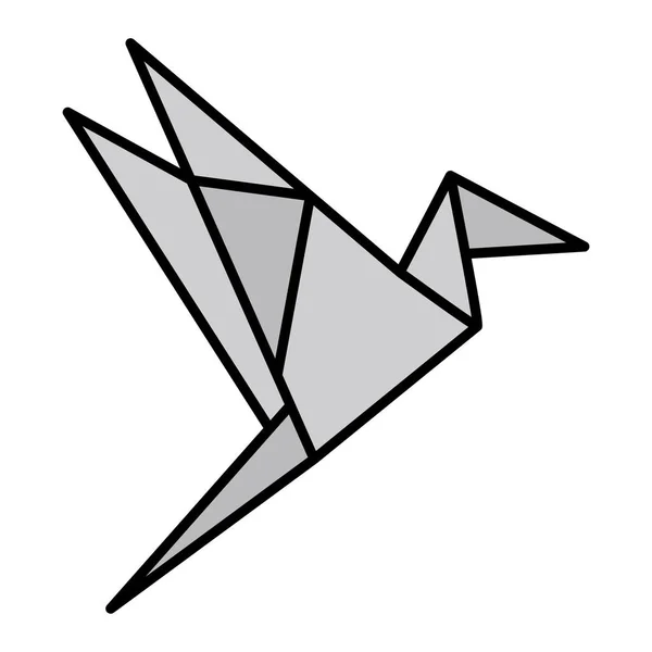 Origami Bird Ikone Flache Bauweise Vektorillustration — Stockvektor
