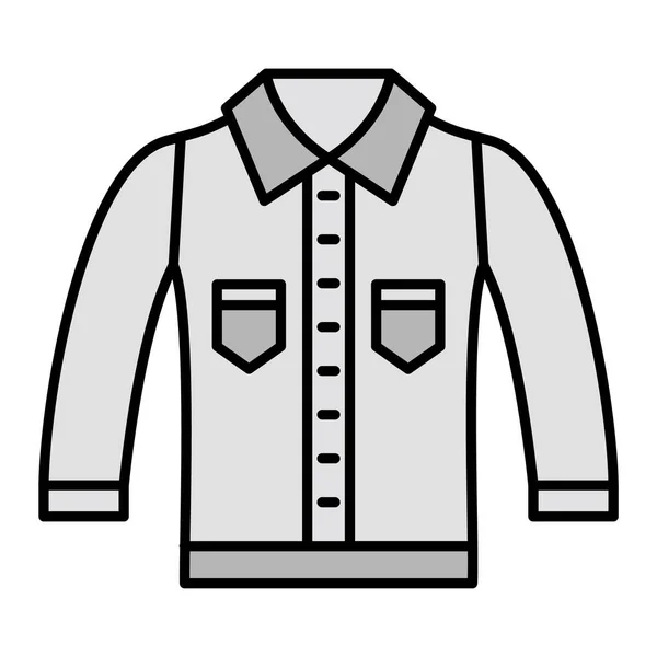 Icône Jeans Jacket Schéma Illustration Vêtements Vectoriel Symbole Pour Toile — Image vectorielle