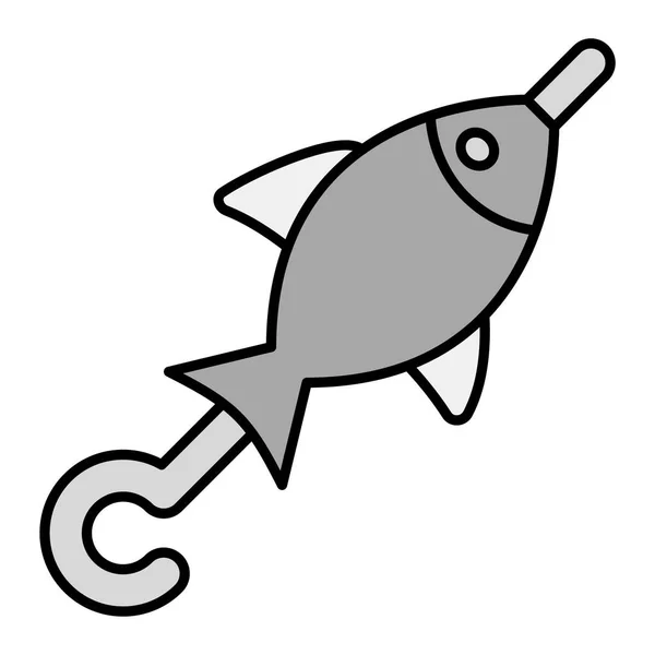 Fish Skewer Web Icon Simple Illustration — Stok Vektör