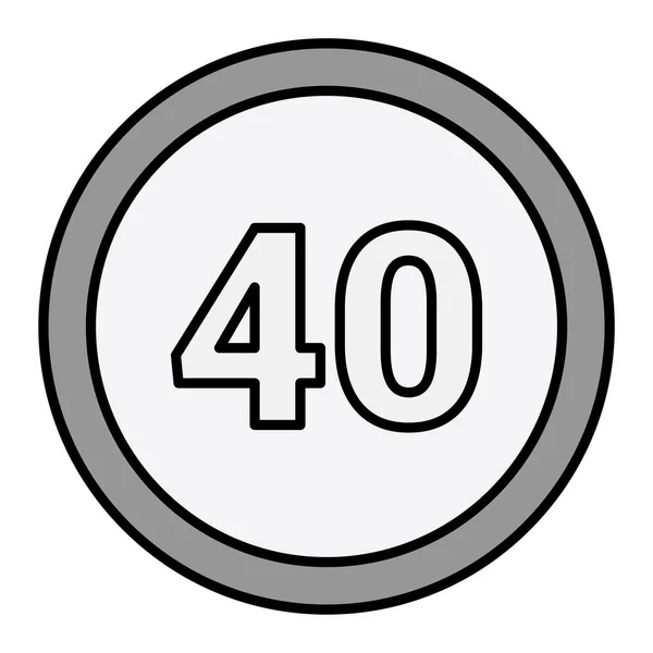 Speed Limit Icon Vector Illustration — Stockový vektor