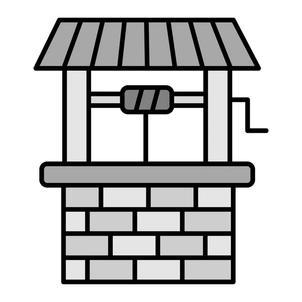 Poço Água Ícone Web Ilustração Simples — Vetor de Stock
