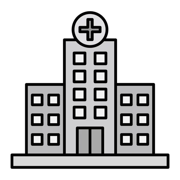 Ikona Budynku Szpitala Prosta Ilustracja Ikon Wektorowych Kliniki Medycznej Internetu — Wektor stockowy