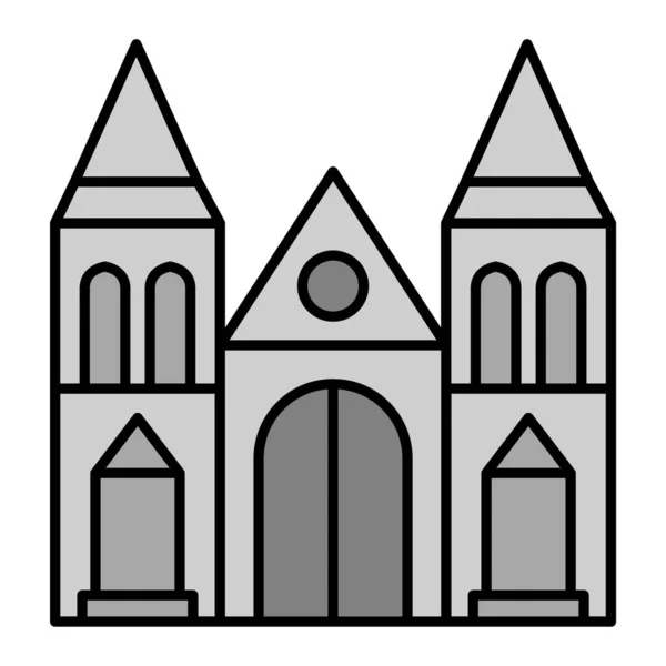 Cathédrale Icône Web Illustration Simple — Image vectorielle