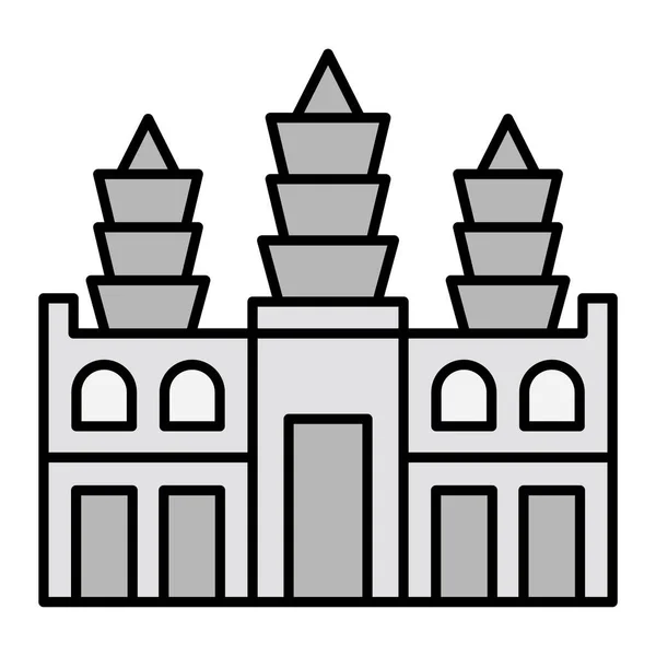 Illustration Vectorielle Icône Bâtiment Angkor Wat — Image vectorielle