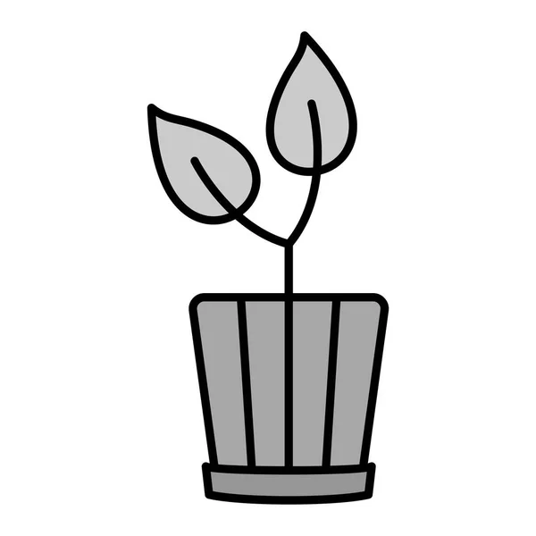 Növény Levelekkel Ikon Vektor Illusztráció Tervezés — Stock Vector