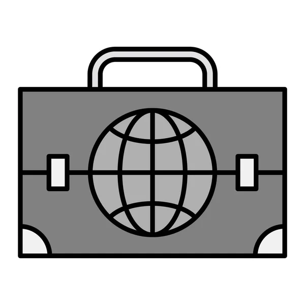 Reiskoffer Met Tas Aarde Vector Illustratie Ontwerp — Stockvector