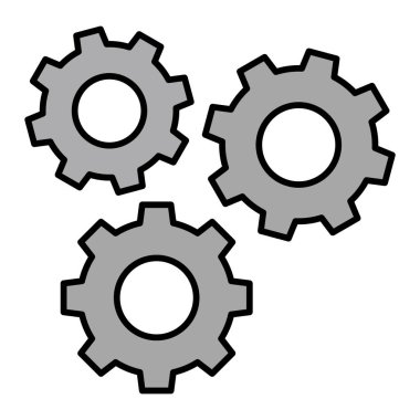 Vites simgesi. Web için dişli vektör simgelerinin düz çizimi