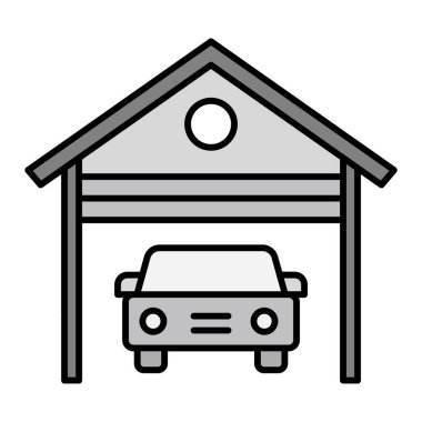 Garaj evi simgesi vektör çizimi grafik tasarımı