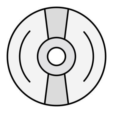 CD disk simgesi. Web için vinil disk vektör simgelerinin özet çizimi