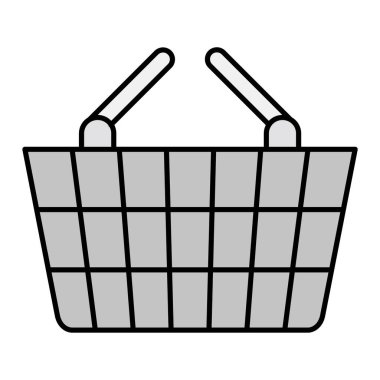 Alışveriş sepeti ikonu. Web için süpermarket vektör simgelerinin özet çizimi