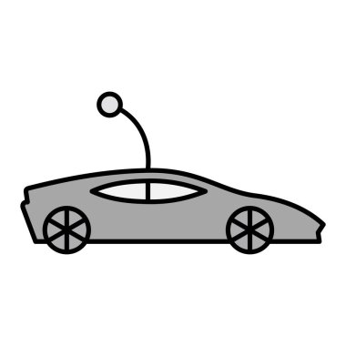 Oyuncak Araba ikonu. Oyuncak vektör ve sokak sembolünün ana hatları. 