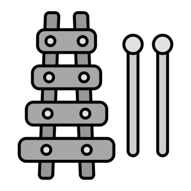 ksilofon vektör ince çizgi simgesi
