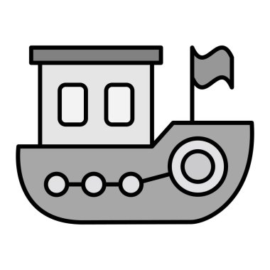 Oyuncak Tekne ikonu. Web için özet çizimi