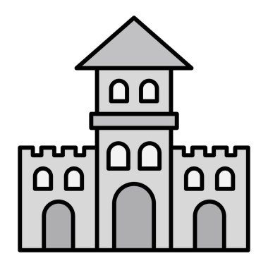 Kumdan kale. Web simgesi basit illüstrasyon