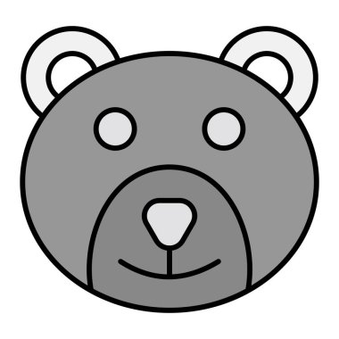 Oyuncak ayı başı ikon vektör illüstrasyonu