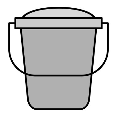 Beyaz arkaplanda kum kovası simgesi 