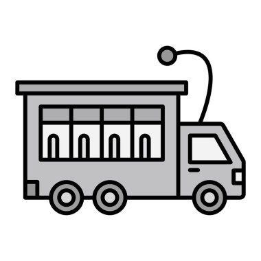 Oyuncak bus simgesi vektör illüstrasyonu