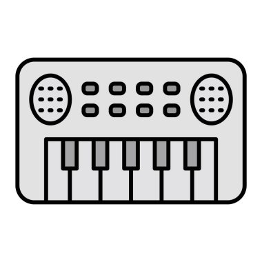 piyano müzik sentezleyici ikon vektör illüstrasyon grafik tasarımı