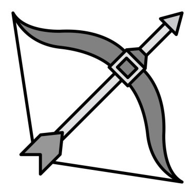 Basit bir şekilde izole edilmiş vektör illüstrasyonunda okçuluk simgesi