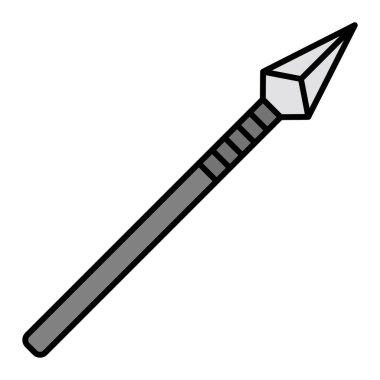 Mızrak Vektörü Kabartma Simgesi Tasarımı