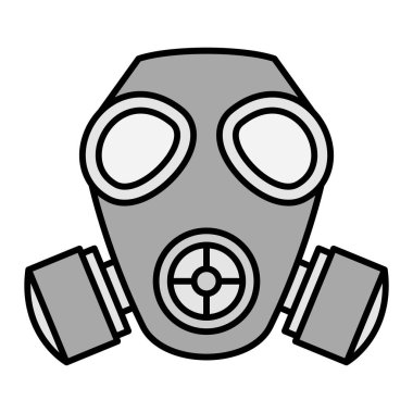 Gaz maskesi simgesi. Web için solunum vektörü simgelerinin özet çizimi