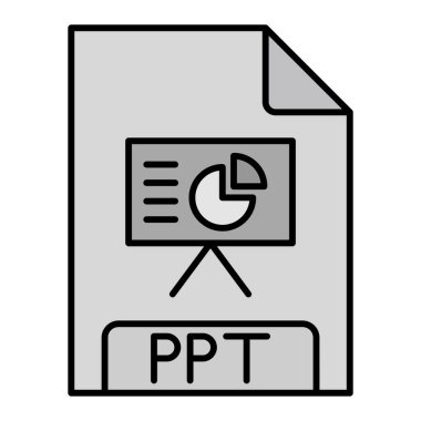 ppt dosya biçimi simgesi, vektör illüstrasyonu