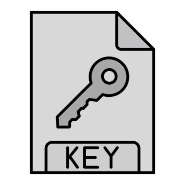 anahtar dosya biçimi simgesi, vektör illüstrasyonu