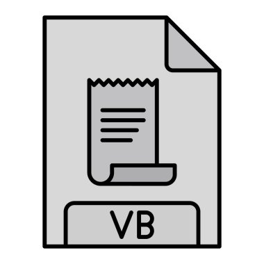 VB dosya biçimi simge vektörü. İnce çizgi işareti. izole edilmiş sınır sembolü çizimi