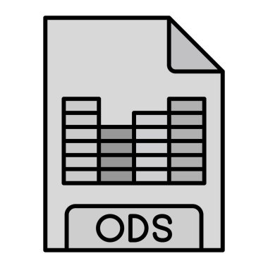 Ods dosya biçimi simgesi, vektör illüstrasyonu