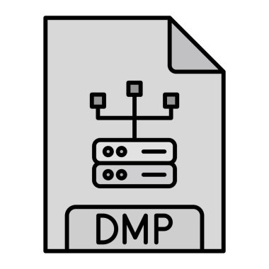 dmp dosya biçimi simgesi, vektör illüstrasyonu