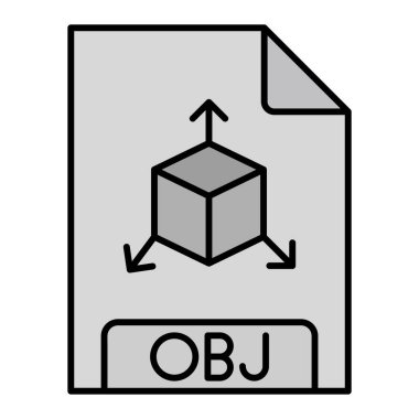 OBJ modern simgesinin vektör illüstrasyonu