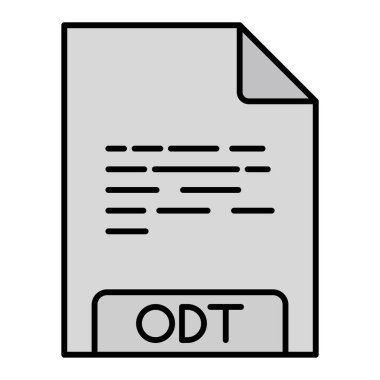 odt dosya biçimi simgesi, vektör illüstrasyonu