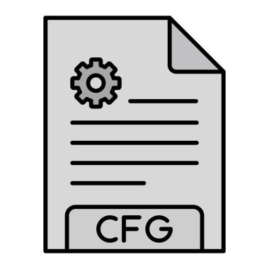 CFG dosya biçimi simgesi, vektör illüstrasyonu