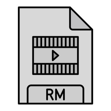 rm dosya biçimi simgesi, vektör illüstrasyonu