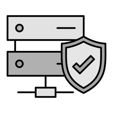 Veri Koruma Vektör Çizgisi simgesi