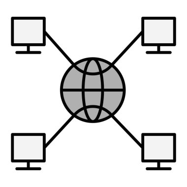 genel ağ vektör çizgisi simgesi