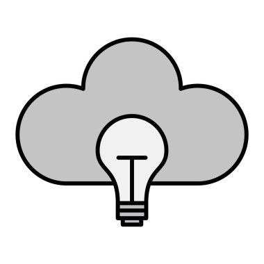 Bulut Ampul ikonu vektör illüstrasyon tasarımı 