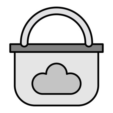 Bulut Sepeti simgesi. ağ için sepet vektör simgelerinin özet çizimi 