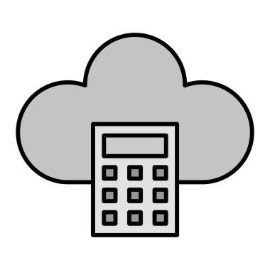 Bulut Hesaplanıyor ikon vektör çizimi tasarımı