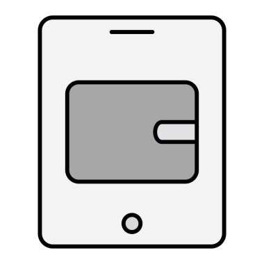 Dijital Cüzdan. Basit illüstrasyon