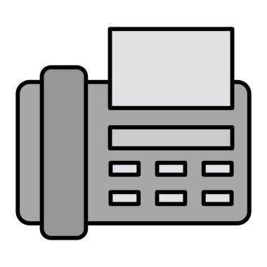 Faks makinesi simgesi, vektör çizim 