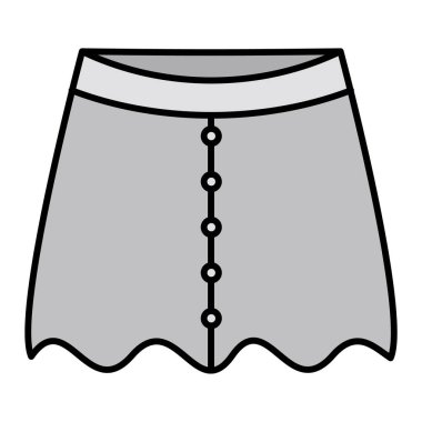 Etek ikonu. Giysi vektör sembolü stoğunun ana hatları