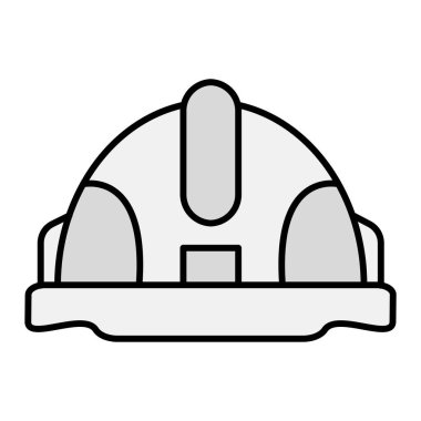 Kask ikonu. Web için güvenlik kapsülü vektör simgelerinin özet çizimi