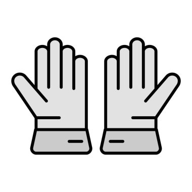 Eldiven ikonu. Ana hatlı eldiven çizimi. izole edilmiş sembol