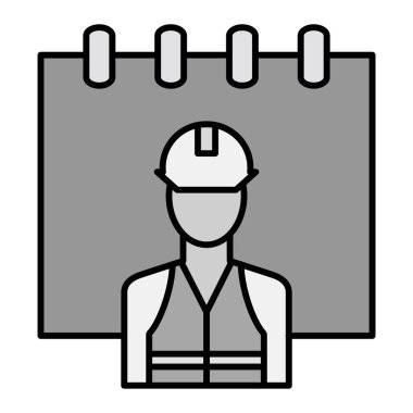 Miğfer ve pano vektör illüstrasyon tasarımına sahip mimar