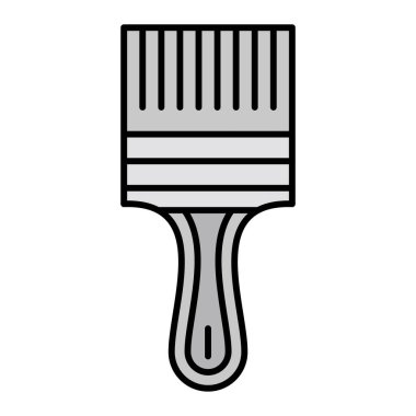 boya fırçası ikonu. siyah ve beyaz vektör çizimi