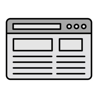 Tarayıcı simgesi. Web için basit bilgisayar vektör simgeleri çizimi