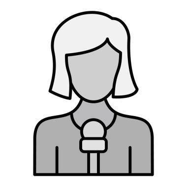 Muhabir. Web simgesi basit illüstrasyon